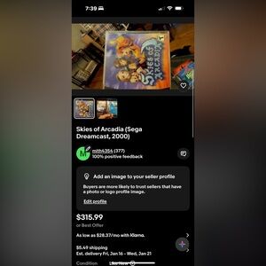 Skies of Arcadia Dreamcast Game Disc - Colorful Cover Art